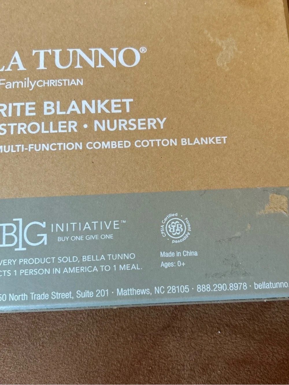 Bella Tunno Baby Blanket For Family Christian 100% Combed Cotton New Elephant